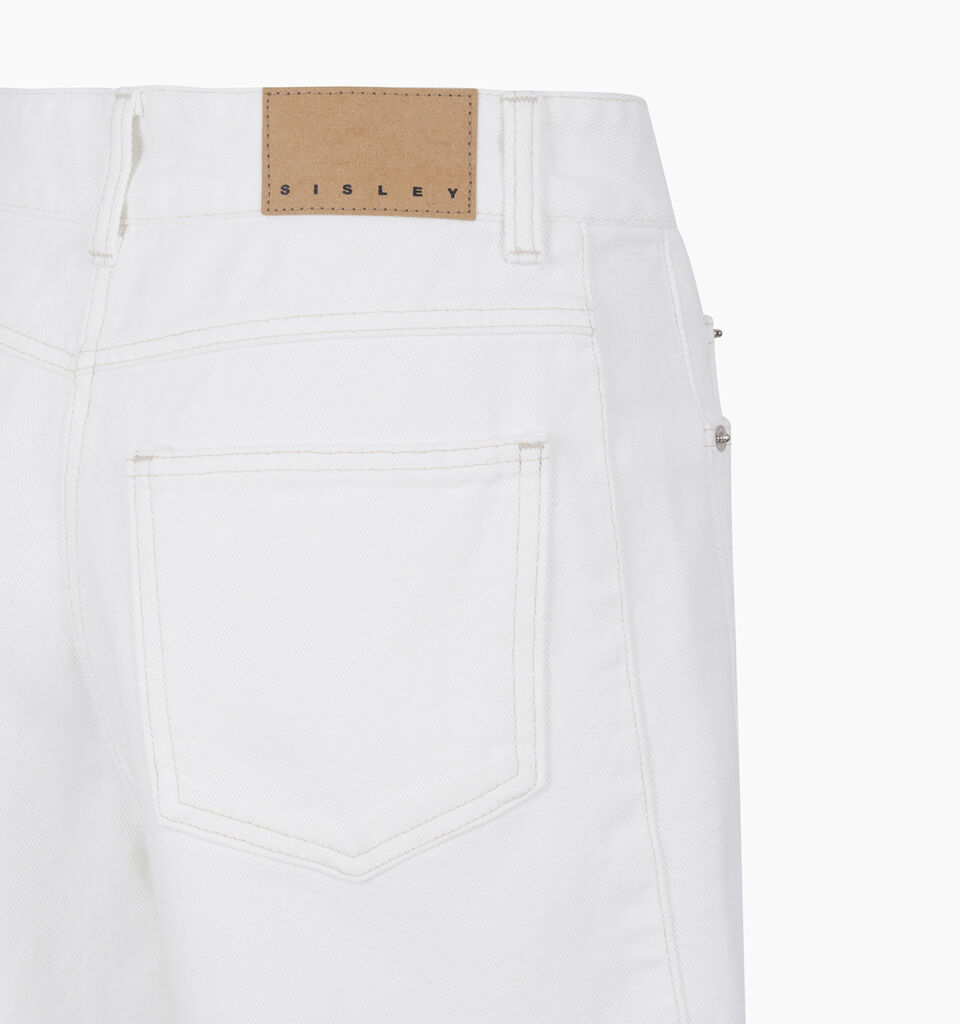 White denim bermudas - sisley k jeans shorts - White | Sisley K image number 4
